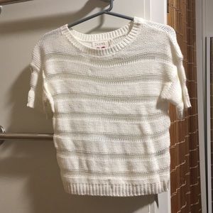 Short-Sleeved Cream Sweater